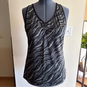 Energy Zone Women’s Activewear Workout Gray Black Racerback Tank Top, Sz XL (16)